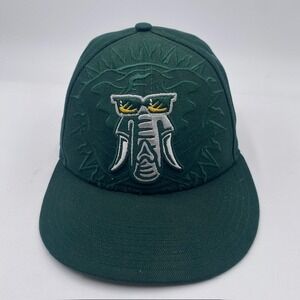 Oakland Athletics New Era 59FIFTY Fitted Hat 7 3/8 Green Elephant Sunglasses MLB